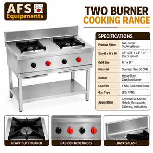 Table de cuisson au gaz commerciale AFS Equipments à quatre brûleurs, en acier inoxydable, 36 pouces, autoportante, robuste, avec brûleurs en fonte, électronique - Product Image 1