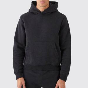 Ensemble de survêtement unisexe noir à capuche, manches longues, couleur unie, décontracté, écologique, design 2 en 1, sweat-shirt en coton, pantalon de jogging - Product Image 6