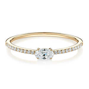 Anillo de Compromiso de Oro de 14K con Diamante Cultivado en Laboratorio de Corte Ovalado, Certificado por IGI, Anillo de Promesa de Boda para Mujer, Regalo de Aniversario - Product Image 5