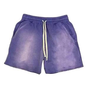 Shorts Acid Wash 100% Algodón con Estampado Personalizado, Cortavientos, de Lona, Cintura Media, Holgados, Estilo Hip Hop Urbano con Cordón Ajustable - Product Image 5