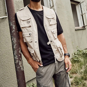 Chaleco Cargo Casual para Hombre, Multibolsillos, Ligero, Sin Mangas, Chaleco Utilitario para Trabajo al Aire Libre, Pesca, Viajes, OEM - Product Image 3
