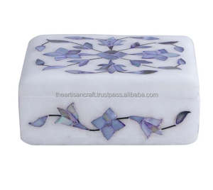 กล่องใส่เครื่องประดับลายดอกไม้แบบดั้งเดิม งานฝีมือจากช่างฝีมือ ทำด้วยมือ ลายหินอ่อน  รักษ์โลก สำหรับเก็บของ - Product Image 5