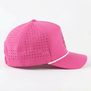 Casquette de golf structurée à 5 panneaux personnalisée, perforations découpées au laser, transfert thermique, visière pré-courbée, Gorras Snapback OEM ODM - Product Image 3