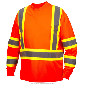 Camiseta de seguridad de construcción de secado rápido de poliéster Hi Vis Camiseta DE TRABAJO reflectante de manga corta con logotipo personalizado - Product Image 2