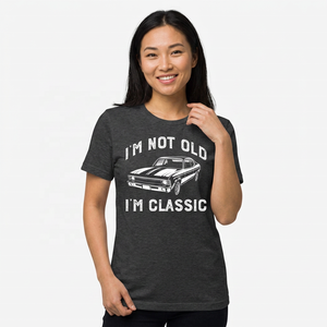 T-shirt graphique « I'm Not Old I'm Classic Car » pour homme, manches courtes, en coton marine, décontracté, coupe classique, imprimé sur le devant - Product Image 5