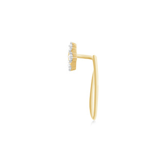 Pendiente de Nariz de Oro Amarillo de 14K para Mujer, con Diamante de Corte Brillante Redondo, Estilo Minimalista, para Uso Diario - Product Image 3