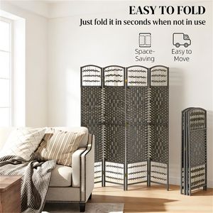 Paravento Grigio Scuro per Privacy e Divisorio Camera da Letto, Schermo a 4 Pannelli e Separatori per Ambienti - Product Image 2