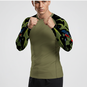 เสื้อรัดกล้ามเนื้อ MMA ยูนิเซ็กซ์ สำหรับ BJJ ยิวยิตสู เนื้อผ้าระบายอากาศ แห้งเร็ว แขนยาว เหมาะสำหรับการต่อสู้และการฝึกซ้อม ราคาประหยัด - Product Image 4