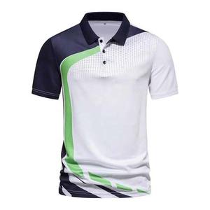 Chemise de sport pour homme, décontractée, en tissu polaire uni, boutonnée sur le devant, manches courtes, col montant, respirante, haute élasticité, coupe ajustée - Product Image 3