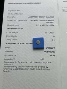 Diamant blanc de laboratoire CVD certifié IGI, taille coussin, pureté VVS, 1,23 ct et 1,31 ct, pour bijoux en diamants en vrac - Vente en gros - Product Image 4
