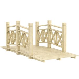 Passerella Pedonale in Legno, Elegante Ponte da Giardino, Ornamenti per Giardino - Product Image 5
