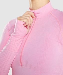Vestes de course à séchage rapide pour femmes, demi-fermeture éclair, à manches longues, manteau d'entraînement de Fitness en plein air, haut Slim - Product Image 6