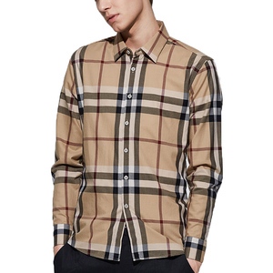 Chemise décontractée slim fit en flanelle à carreaux teintée sur mesure pour homme, en coton, à simple boutonnage, collection 2020, vente chaude - Product Image 3