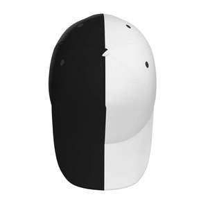 Gorra de Béisbol Unisex de 6 Paneles con Bloques de Color Blanco y Negro, Ajustada, Informal, de Tela Twill, Talla Adulto 58-60CM - Product Image 1