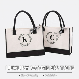 Luxury Women's Tote <b>Bag</b> High Quality Foldable Jute Linen <b>Canvas</b> Eco-Friendly with Custom Printed Logo Fashionable Accessory - Product Image 2