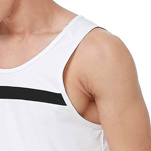 Débardeur blanc sans manches pour homme, col rond, couleur unie, vêtement décontracté, respirant, en polyester tricoté - Product Image 5