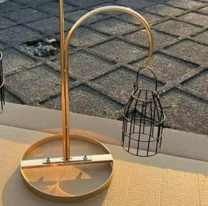 <b>Brass</b> Metal Candle Holder <b>Lantern</b> Stand with Dual Hanging Candles for Home Decoration - Product Image 3