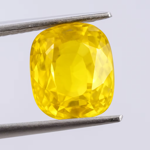 พลอยแซฟไฟร์สีเหลืองแท้รับรองคุณภาพ รูปทรงวงรี สำหรับการผลิตเครื่องประดับชั้นดี - Product Image 1