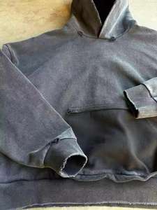 Sudadera con Capucha de Algodón French Terry con Lavado Ácido y Efecto Desgastado Vintage para Hombre, Precio Mayorista, MOQ Bajo - Product Image 6