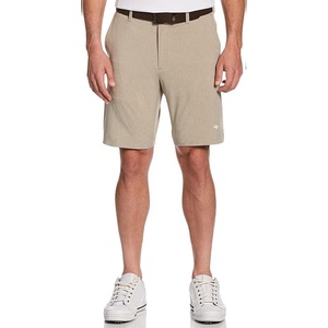 Shorts de golf personnalisés pour hommes en tissu peigné de coton, extensibles dans les 4 sens, style urbain, motif uni, fermeture éclair écologique - Product Image 2