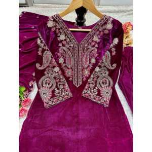 Hermosa ropa de fiesta para mujer Top Bottom Dupatta Set con bordado Work - Product Image 4