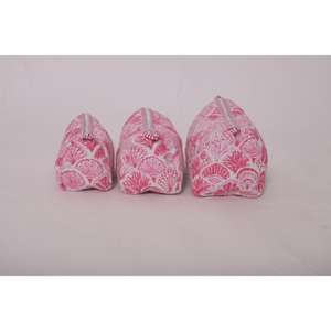 Pochette à maquillage en coton fleuri, trousse de toilette bohème, organiseur de toilette à fermeture éclair, sac de voyage Cottagecore - Product Image 2