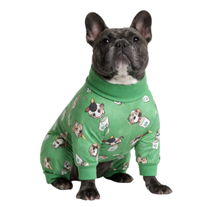 Dog <b>Pajamas</b> <b>Onesie</b> Pup Cup Print Soft Stretch Pet Sleepwear Cozy Breathable All Season Nightwear For Small Medium Dogs Indoor - Product Image 1