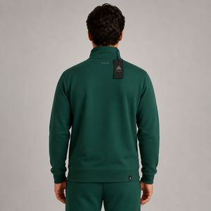 Sudadera de cuello redondo de algodón 100% teñida en color liso para invierno, de peso pesado, con aplique bordado, precio mayorista - Product Image 6