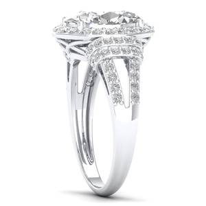 Anillos de compromiso REYES de lujo en plata de ley 925 con corte ovalado de moissanita de 4.63 quilates, joyería fina de diseñador hecha a mano para mujeres. - Product Image 3