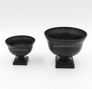 Macetas Modernas de Aluminio Cromado con Pedestal - Cuencos Metálicos Duraderos Hechos a Mano para Decoración de Jardín y Hogar de Lujo en Interiores - Product Image 5