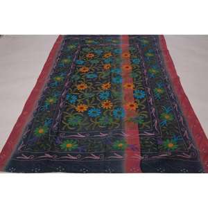 Kantha Suzani <b>Quilt</b> Handmade Vintage Cotton Floral Embroidered Eco-Friendly Washable Boho Indian Bedspread <b>Throw</b> Blanket - Product Image 1