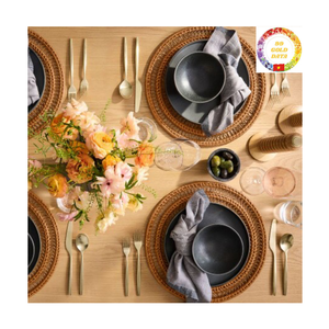 Round Rattan Placemat | Natural Handmade Woven Charger <b>Plate</b> | Restaurant Tableware OEM - Product Image 5