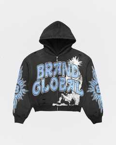 เสื้อฮู้ดดี้แบรนด์ดังทรงโอเวอร์ไซส์แบบซิป ผู้ชาย สตรีทแวร์ ผ้าฝ้ายถัก พิมพ์ลายโลโก้ตามสั่ง เสื้อฮู้ดดี้แบบยูนิเซ็กซ์ - Product Image 3