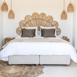 Handmade Natural Rattan Headboard Wholesale Supplier Eco Friendly Sustainable <b>Bed</b> <b>Frame</b> Decor Durable from Vietnam - Product Image 2