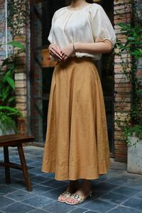 Elegant XS Size Rayon Woven Linen <b>A</b>-<b>Line</b> <b>Skirt</b> Women Natural Waist Casual Style Pleat Pocket Decoration Plaid Dyed Breathable - Product Image 2