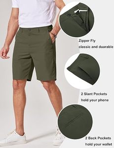 Shorts chino premium pour hommes, vêtements décontractés d'été, shorts chino extensibles pour hommes, shorts décontractés élégants, logo personnalisé, shorts de golf pour hommes - Product Image 3