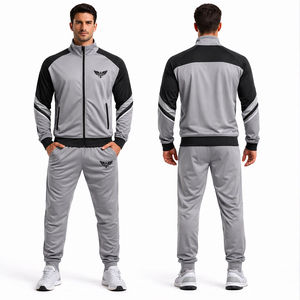 Custom Unisex Sports <b>Tracksuit</b> Set Full Zip Training Jacket and Jogger Pants Athletic Fitness Running Wear for Men and Women - Product Image 4