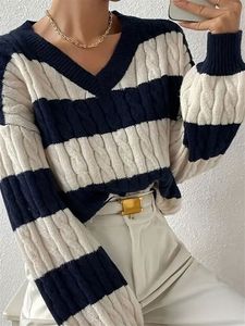 Suéter Casual para Mujer, Estilo Europeo Americano, Otoño Invierno, Cuello Redondo, Manga Larga, Color Sólido, Diseño en Contraste, Logotipo Frontal, OEM ODM - Product Image 3