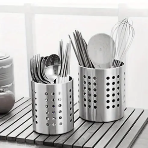 Porte-ustensiles en acier inoxydable, organisateur de rangement pour couverts de cuisine en acier inoxydable pour la maison - Product Image 3