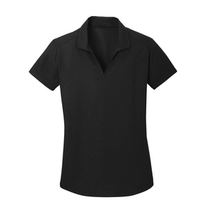 Polo de Manga Corta Negro para Mujer, Color Sólido, Informal, Tejido, 100% Poliéster, Transpirable, Corte Regular, Nuevo Diseño - Product Image 4