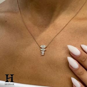 Elegante Collar con Colgante de Diamantes en Corte Marquesa en Oro Sólido – Joyería Fina de Heerak Diamonds - Product Image 1