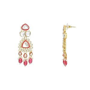Gold Plated Alloy Floral Choker Necklace Earring Bracelet Set Zircon Imitation Pearl Ethnic Wedding Women Dailywear Party Wear - Product Image 3