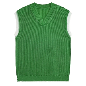 Chaleco de Punto sin Mangas para Hombre, de Algodón, Color Sólido, Cuello en V, Alta Calidad, Transpirable, Chaleco de Otoño Personalizado - Product Image 1