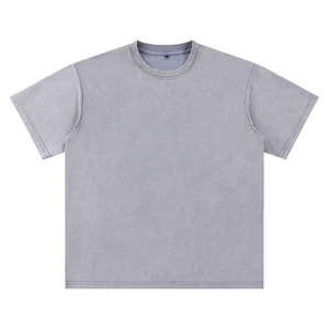 Men's Oversized Crew Neck Short Sleeve Heavyweight Vintage Boxy Fit Shirt Distressed Texture Soft Fabric Multi Season Daily - Product Image 5