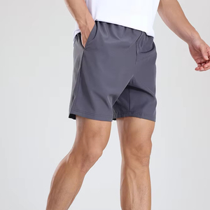 Men's <b>Black</b> Quick Dry Drawstring Shorts Solid Color Casual Polyester Sport Shorts Mid Waist Knitted With Pockets for sale 2026 - Product Image 6