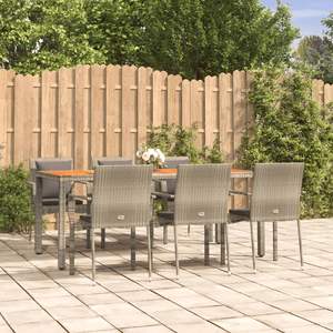 Ensemble de salle à manger de jardin gris foncé avec coussins confortables - Product Image 1
