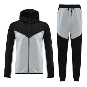 Ensemble de survêtement léger personnalisable 2 pièces pour homme, 100 % coton respirant, grandes tailles, imprimé logo, hiver - Product Image 3