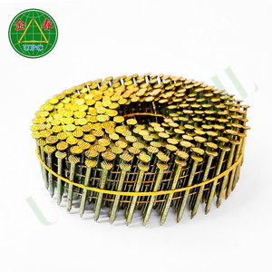 Clavos en rollo para paletas OEM de 1-1/4 pulgadas, 14000 unidades, alambre de acero con vástago anillado chapado en amarillo para paletas de madera de 1.9 pulgadas con longitud personalizada - Product Image 4