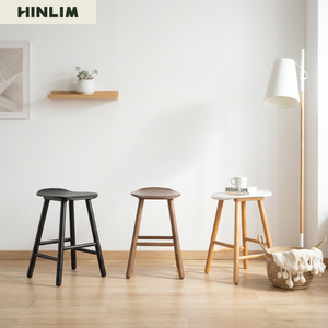 Modern <b>Black</b> Wood Counter Stool Minimalist Design Durable Home Furniture for Apartment Living Room - Product Image 3
