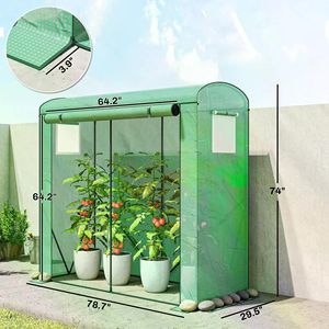 Grande Serra da Giardino Moderna Pop-up in Acciaio Zincato con Telaio in Legno/Acciaio e Materiale in PVC/Vetro per la Crescita delle Piante all'Aperto - Product Image 2